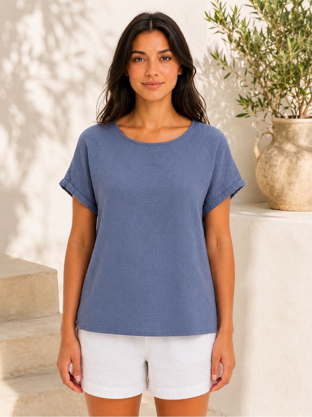 Linen Cotton Pull Over Shirt Size S